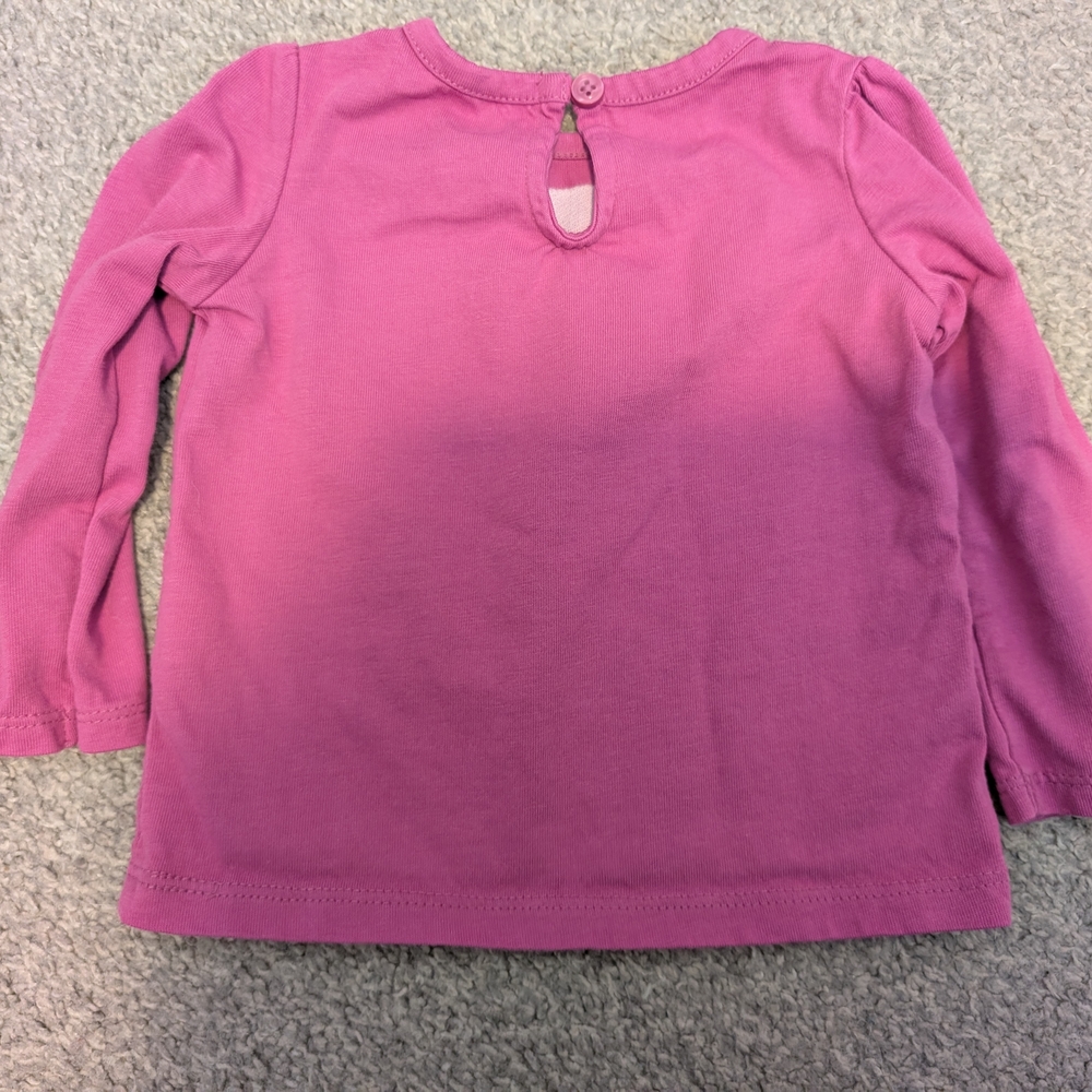 3 For $12 Janie and Jack Magenta Long Sleeve Tee - Picture 5 of 5
